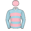 Racing silks: LIGHT BLUE, PINK HOOPS AND CAP