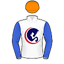 Racing silks: WHITE, ROYAL BLUE AND ORANGE THOROUGHBRED SOLUTIONS LOGO, ROYAL BLUE SLEEVES AND ORANGE CAP