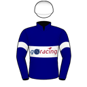 Racing silks: NAVY BLUE, WHITE BAND AND GO RACING LOGO, ARMBANDS AND CAP