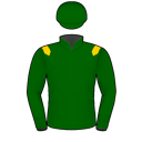 Racing silks: DARK GREEN, GOLD EPAULETTES