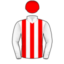 Racing silks: WHITE, RED STRIPES