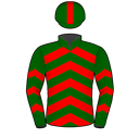Racing silks: DARK GREEN, RED CHEVRONS, DARK GREEN CHEVRONS SLEEVES, RED STRIPE CAP
