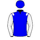 Racing silks: BLUE, WHITE EPAULETTES AND SLEEVES