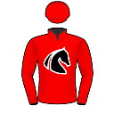 Racing silks: RED, GEISEL PARK STUD LOGO