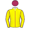 Racing silks: YELLOW, MAROON SEAMS AND CAP