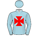 Racing silks: LIGHT BLUE, RED MALTESE CROSS