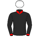 Racing silks: BLACK, RED COLLAR AND CUFFS, WHITE CAP