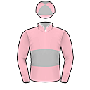 Racing silks: PINK, GREY BAND, QUARTERED CAP