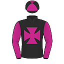 Racing silks: BLACK, CERISE MALTESE CROSS, CERISE SLEEVES, QUARTERED CAP