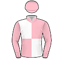 Racing silks: PINK, WHITE QUARTERS