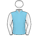 Racing silks: SKY BLUE, WHITE SLEEVES AND CAP