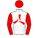 Racing silks: WHITE, RED TWIN CITY EMBLEM, RED SLEEVES AND CAP