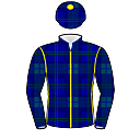 Racing silks: DARK BLUE TARTAN, YELLOW SEAMS, DARK BLUE TARTAN CAP, YELLOW POM POM